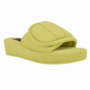 Nine West Lounge Platform Slippers - Yellow - Ireland (YQ6710432)